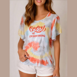Secret treasures size large tie-dye short sleeve pajama top